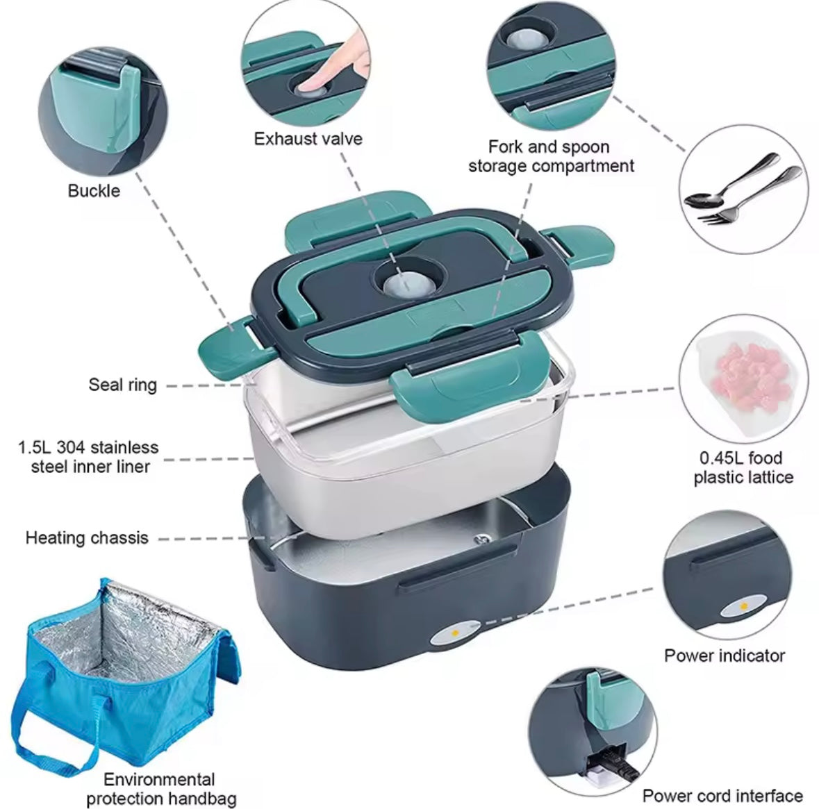 Boîte chauffe aliments Portable